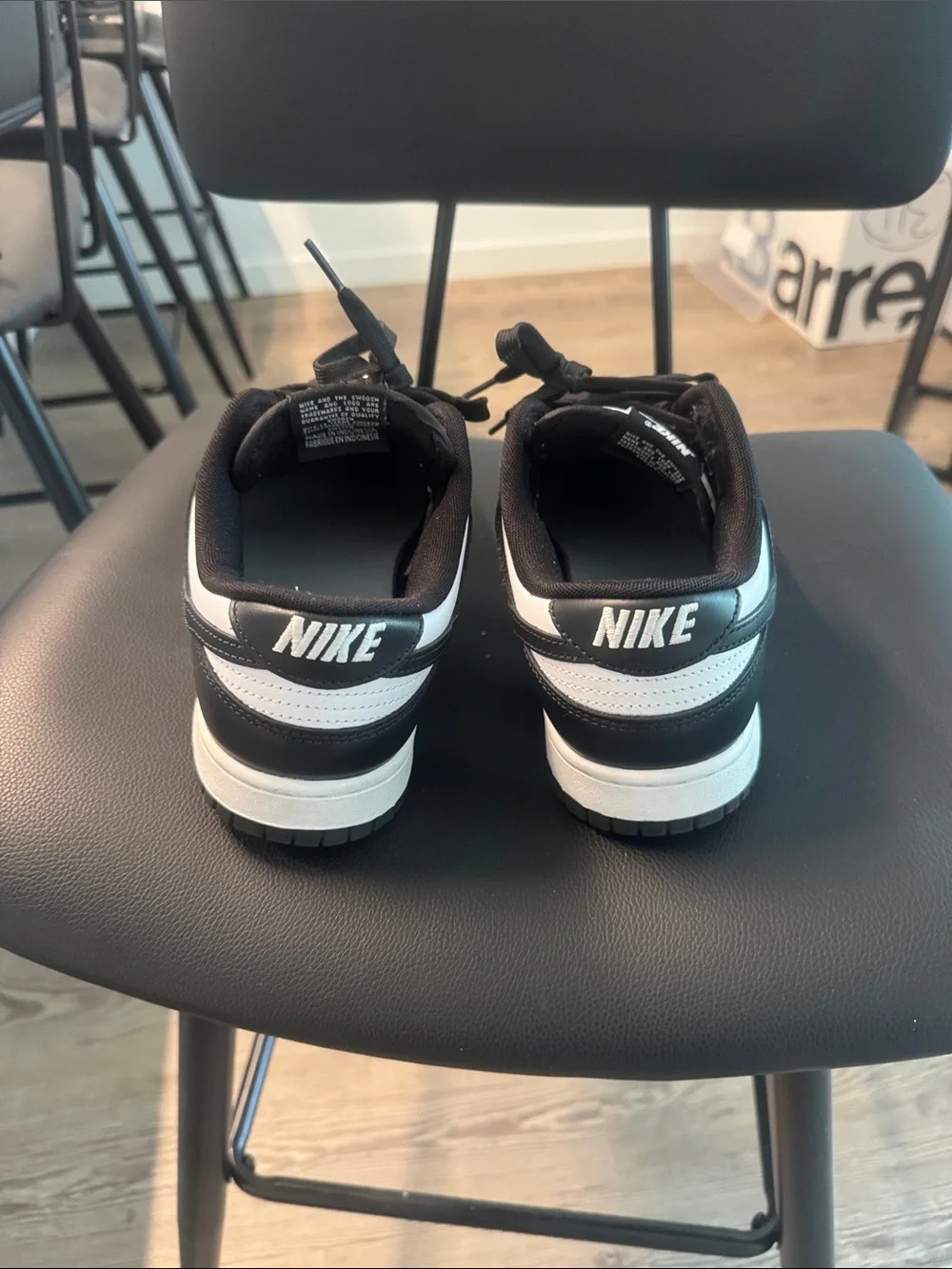 Nike Black and White Dunk-Style Low Tops